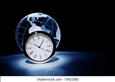 Globe and clock for background
