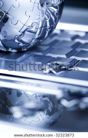 Globe and computer
