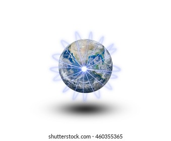 Globe connection. Elements of this image furnished by NASA.