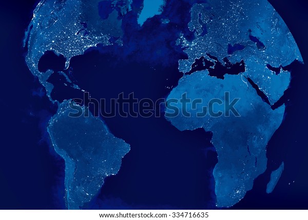 Globe Earth Model By Night City Stock Photo Edit Now