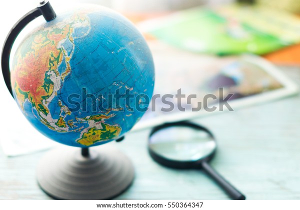 Globe with geographical maps