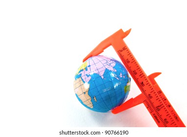 Globe inside vernier calipers