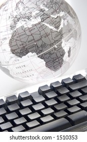 Globe and keyboard
