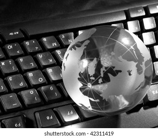 Globe and keyboard