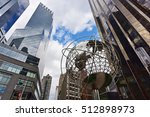 Globe and Skyscrapers at Columbus Circle New York City