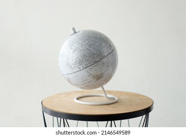 globe white on table simple modern isolated design studio round circle clean decoration maps education studio object blank home house school work office education world study travel earth 3d geography - Powered by Shutterstock