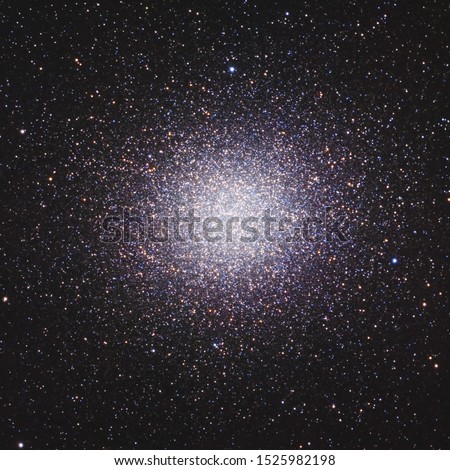 The globular star cluster Omega Centauri in the southern constellation of Centaurus, made with an 11-inch telescope.