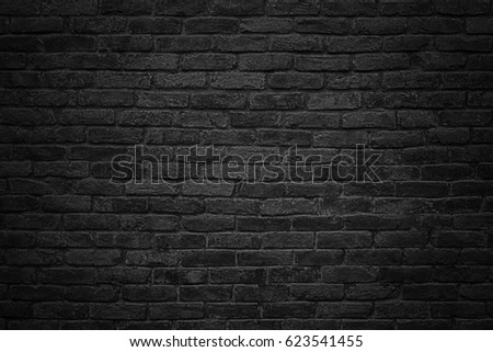 gloomy background, black brick wall of dark stone texture