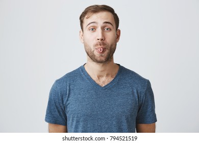 Gloomy Young Male Beard Showing His Stock Photo 794521519 | Shutterstock