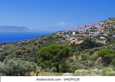 Glossa Village At Skopelos Island In Greece