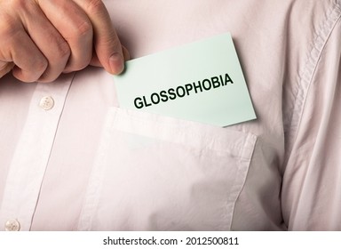 Glossophobia Word. Fear Of Public Speaking Concept.