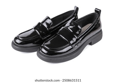 Glossy Black Leather Loafers for Casual and Formal Wear - Powered by Shutterstock