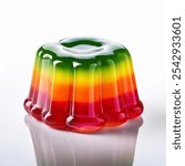 Glossy, colorful jelly isolated on a clean white background, ideal for product photography, food advertisements, and e-commerce listings