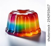 Glossy, colorful jelly isolated on a clean white background, ideal for product photography, food advertisements, and e-commerce listings