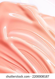 Glossy Coral Cosmetic Texture As Beauty Make-up Product Background, Skincare Cosmetics And Luxury Makeup Brand Design Concept