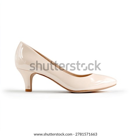 Glossy Light-Colored Kitten Heel Pump with Pointed Toe Designed for Professional and Formal Occasions