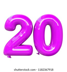 Glossy Purple Balloon Number 20