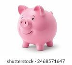 Glossy realistic pink piggy bank