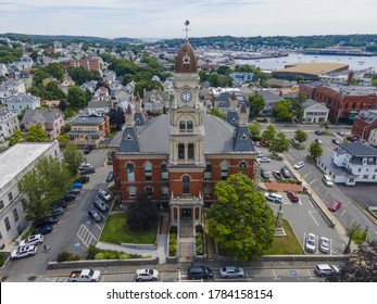 Gloucester City Hall Was Built In 1870 With Victorian And Second Empire Style. The Building Is Served As The Center Of Gloucester Government In Downtown Gloucester, Massachusetts MA, USA.