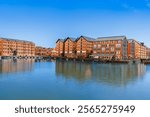 Gloucester, Gloucestershire, England, UK: The Gloucester Dock, waterfront  Victorian warehouses converted to residential flats