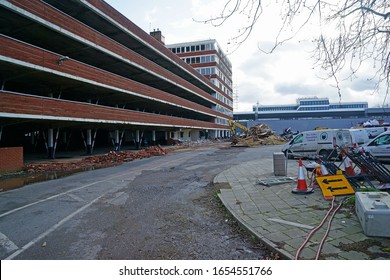 Gloucester, Gloucestershire, UK, February, 11th, 2020, A Soon To Be Demolished Multi Story Car Park Days Before Demolition Work Commences, Archaeological Investigations Will Happen After Demolition.