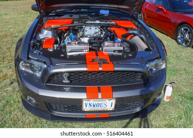 GLOUCESTER, VIRGINIA - NOVEMBER 12, 2016: A Mustang Cobra In The Annual Shop With A Cop Car Show Held Once Each Year To Help Benefit Needy Children Of Gloucester For Christmas. 
