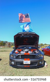 GLOUCESTER, VIRGINIA - NOVEMBER 12, 2016: A Mustang Cobra In The Annual Shop With A Cop Car Show Held Once Each Year To Help Benefit Needy Children Of Gloucester For Christmas. 
