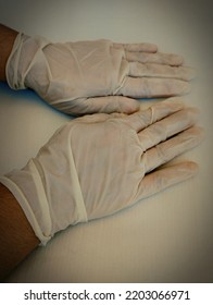 Gloved Hands, Gloves Latex Disposable Surgical Protective Safety Medical Elastic Sterile Examination Gloves On Doctor Hand Putting On Hand Gloves Sanitizing Cleaning Doctor Hand Selective Focus Image 