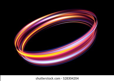 Glow effect. Ribbon flare. Abstract rotational border lines. Power energy. LED glare tape.
Luminous sci-fi. Shining neon lights cosmic abstract frame. Magic design round frame. Swirl trail effect.