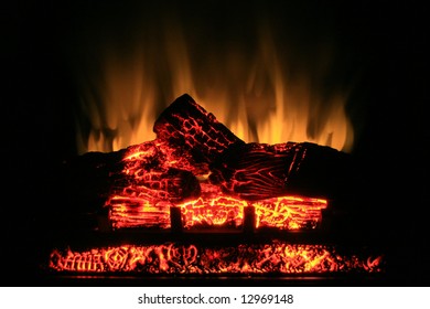 Glow From An Electric Fireplace.