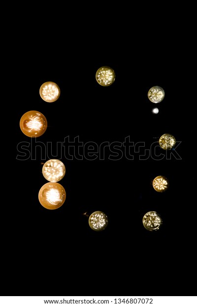 Glow Golden Light Bulbs Hanging Under Stock Photo Edit Now