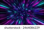 Glowing Abstract Background with Colorful Rays Neon lines zoom purple violet and blue