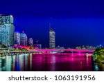 Glowing bridges along Brisbane River before Riverfire fireworks display 2017