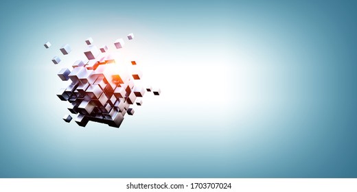 Glowing cubes. Innovation and creativity concept - Shutterstock ID 1703707024