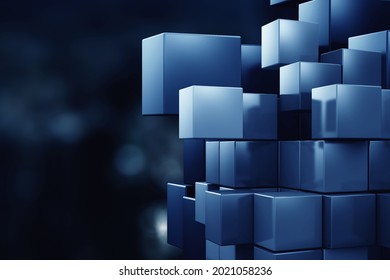 Glowing cubes. Innovation and creativity concept