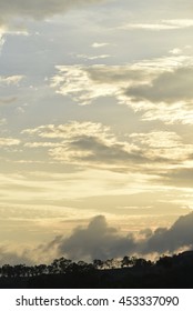 Glowing gold cloud at sunset