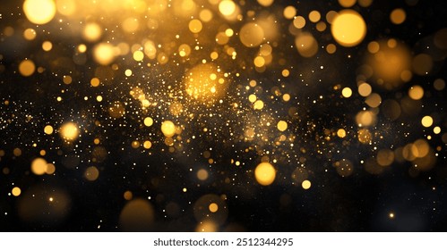 Glowing golden bokeh lights scattered against a dark background. - Powered by Shutterstock