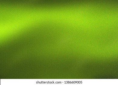 Glowing green wave metal wall, abstract texture background