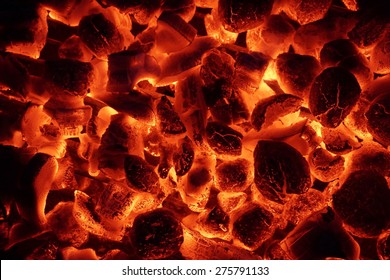 Glowing Hot Charcoal Briquettes Close-up Background Texture - Powered by Shutterstock