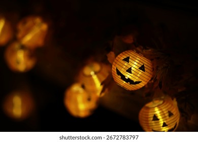 Glowing Jack-O'-Lantern String Lights for a Festive Halloween Decoration