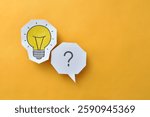 A glowing light bulb and a question mark next to it. The problem and its creative solution