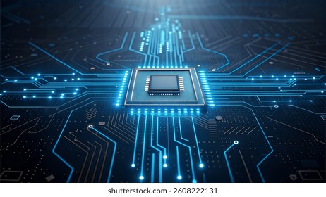 Glowing Microchip on Circuit Board, Digital Technology Concept - Powered by Shutterstock - Get 15% off with code: PIKWIZARD15