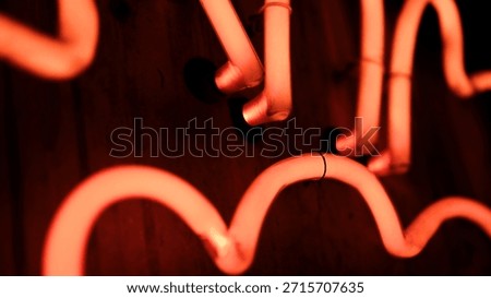 Glowing Neon Tubes, Lighting Elements Of Old Fashioned Illuminated Street Board
