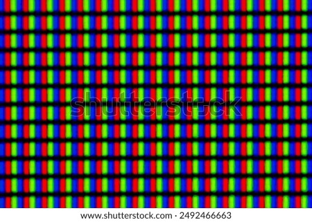 Glowing RGB pixels of LCD screen