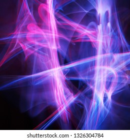 Glowsticks with a slow shutter speed to form an abstract design 