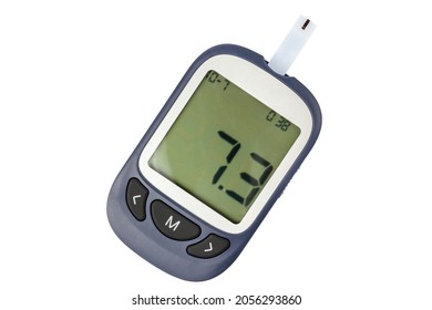 Glucometer On A White Background. Medical Device. A Device For Measuring Sugar. Isolate On White.