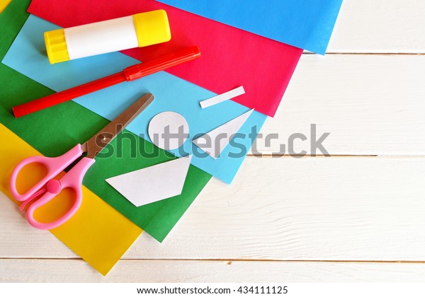 Glue Stick Scissors Red Marker Colored Stock Photo 434111125 | Shutterstock