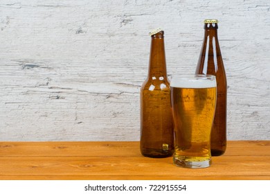 Gluten Free Beer, Two Bottles And Full Glass