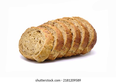 Gluten free bread isolated on white background. Sliced gluten free bun - Shutterstock ID 2181209589
