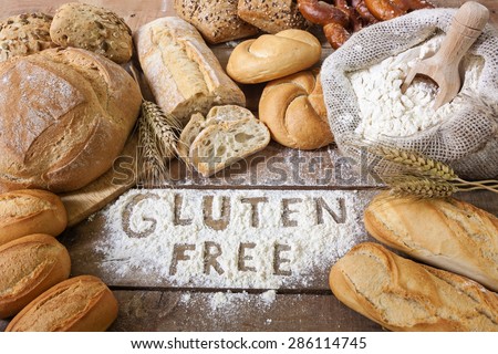 A gluten free breads on wood background